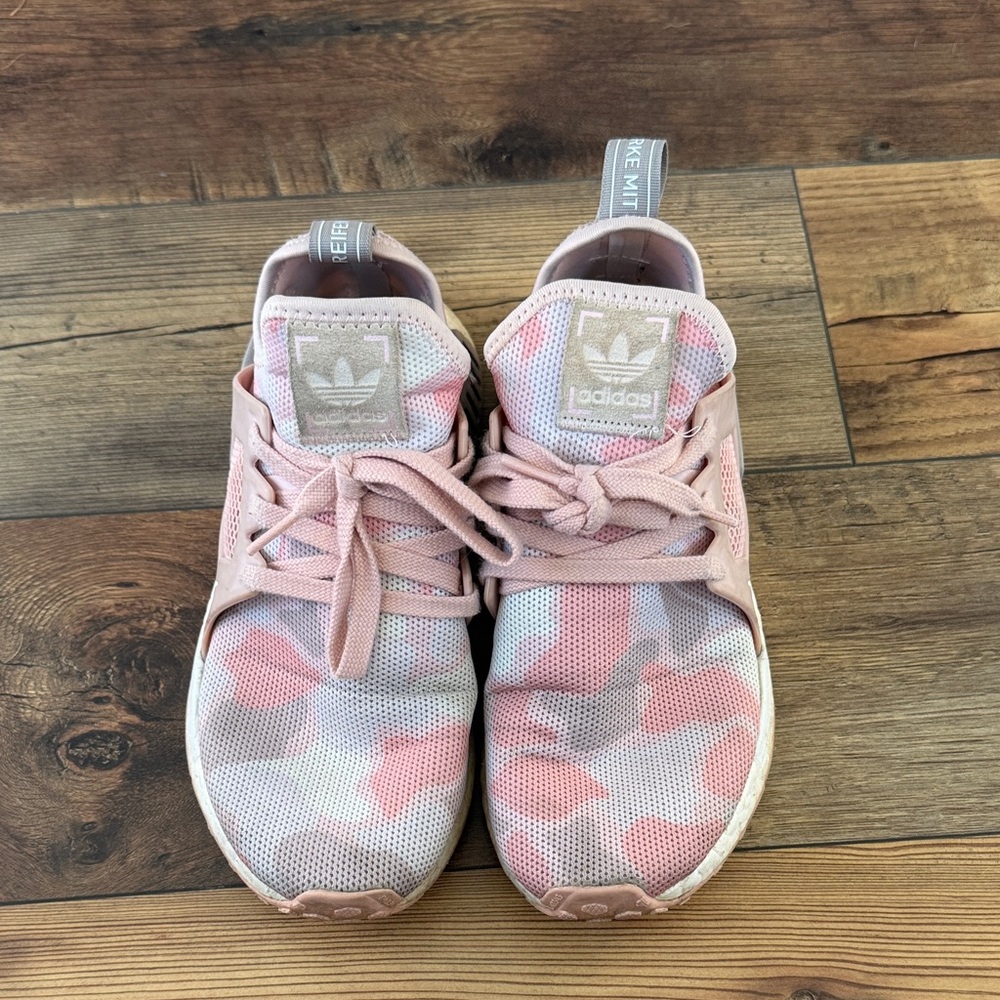 adidas NMD Pink and Gray duck Camo Athletic Sneakers